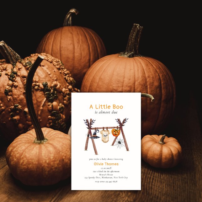 Gender Neutral Little Boo Halloween Baby Shower Invitation (Gender Neutral Little Boo Halloween Baby Shower Invitation)