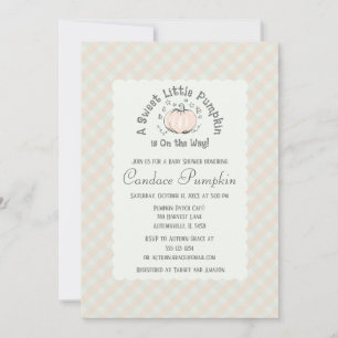 Gender Neutral Little Pumpkin Fall Baby Shower Invitation