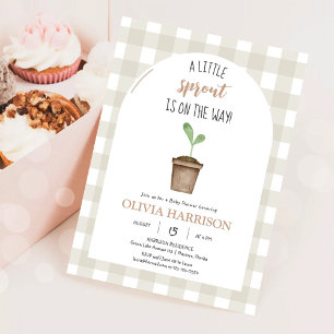 Gender Neutral Little Sprout Baby Shower Invitation