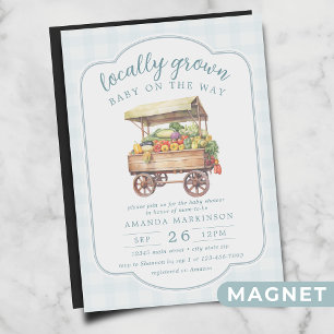 Gender Neutral Locally Grown Baby Shower Magnetic Invitation