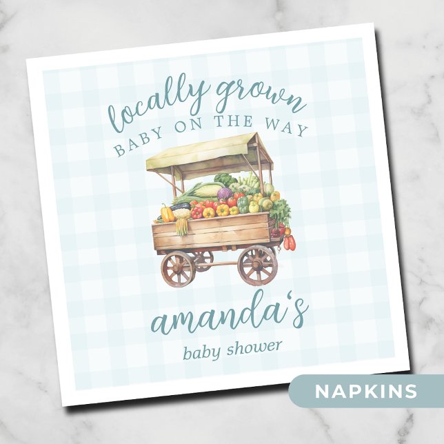 Gender Neutral Locally Grown Baby Shower Napkin (Creator Uploaded)