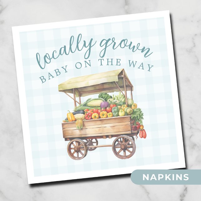 Gender Neutral Locally Grown Baby Shower Napkin (Creator Uploaded)