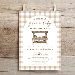 Gender neutral locally grown farmers baby shower invitation