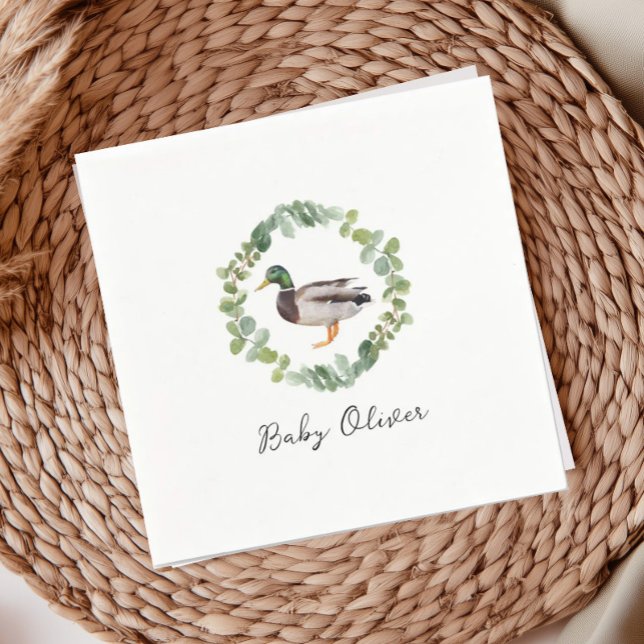 Gender Neutral Mallard Duck Baby Shower  Napkin (Creator Uploaded)