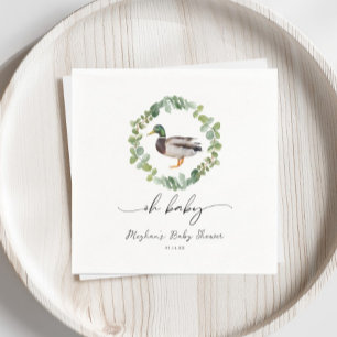 Gender Neutral Mallard Duck Baby Shower Napkin