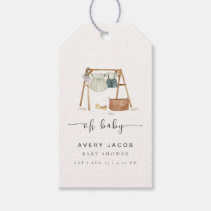 Gender Neutral Minimalist Boho Baby Shower Clothes Gift Tags