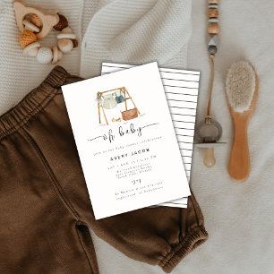 Gender Neutral Minimalist Boho Baby Shower Clothes Invitation