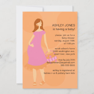 Gender Neutral Mod Mum Baby Girl Shower Invitation