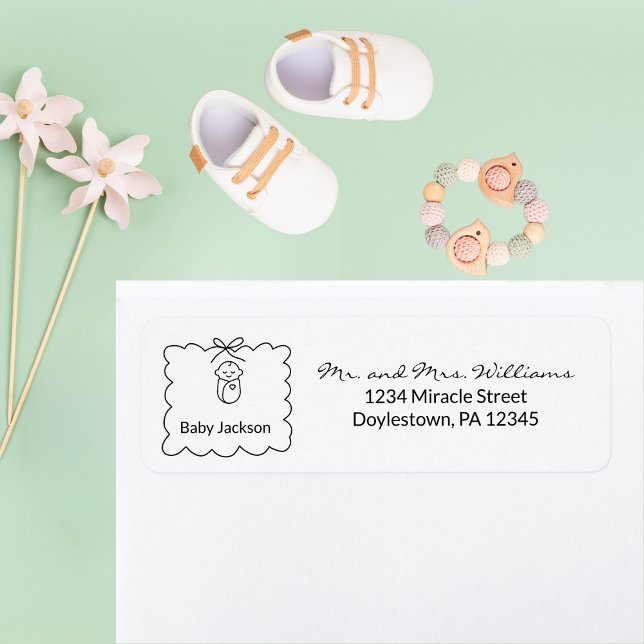 Gender Neutral Modern Baby Shower Return Address Label (Creator Uploaded)