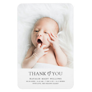 Gender Neutral Modern Minimalist Baby Photo Gifts Magnet