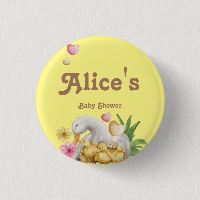 Gender Neutral Mummy and Baby Cute Baby Shower 3 Cm Round Badge (Front)