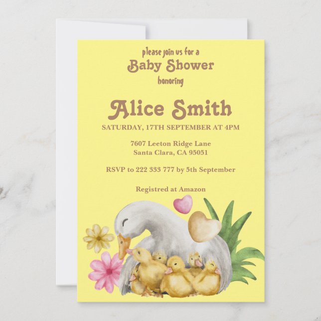 Gender Neutral Mummy and Baby Cute Baby Shower Invitation (Front)