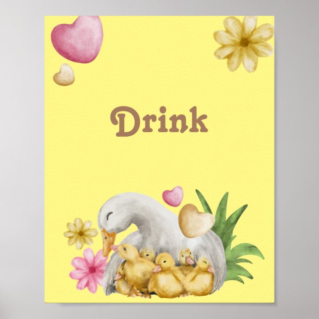 Gender Neutral Mummy and Baby Cute Drink  Poster (Front)