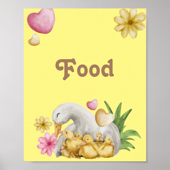Gender Neutral Mummy and Baby Cute Food Poster (Front)