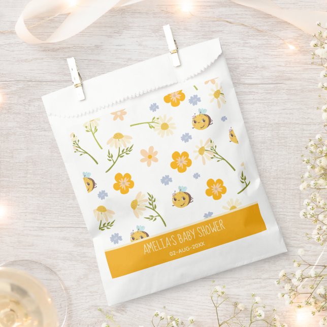 Gender neutral Mummy to Bee Spring baby Shower Favour Bag (Clipped)