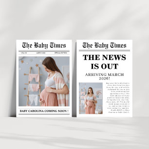 Gender neutral Newspaper baby shower Invitation