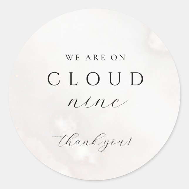 Gender Neutral On Cloud Nine Baby Shower Classic Round Sticker (Front)