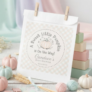 Gender Neutral Orange Little Pumpkin Baby Shower Favour Bag