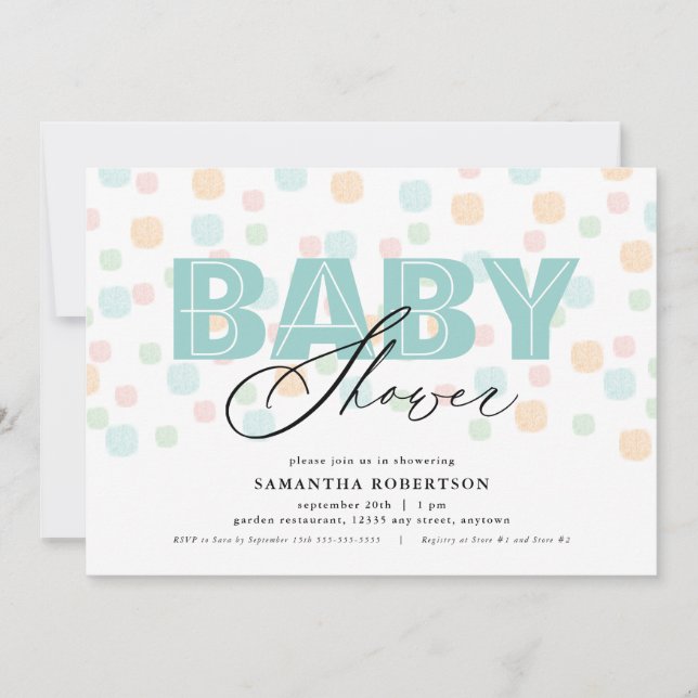 Gender Neutral Pastel Dots Baby Shower  (Front)