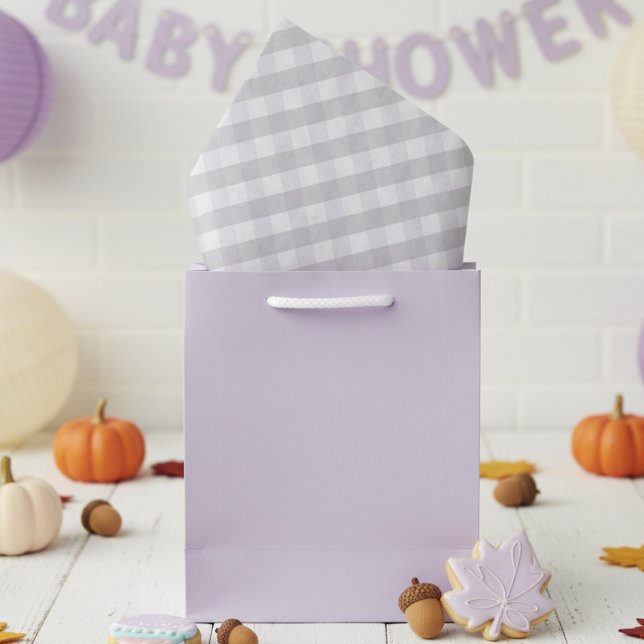 Gender Neutral Pastel Purple and Grey Gingham Tissue Paper (Pastel Purple & Gray Fall Baby Shower Tissue Paper. Preppy Gingham Baby Girl Pattern 4 Mother to Be)