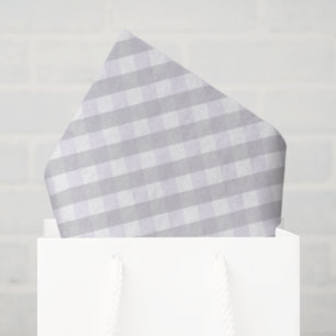 Gender Neutral Pastel Purple and Grey Gingham Tissue Paper