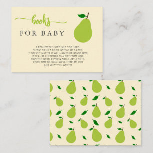 Gender Neutral Pear Baby Shower Book Request  Enclosure Card