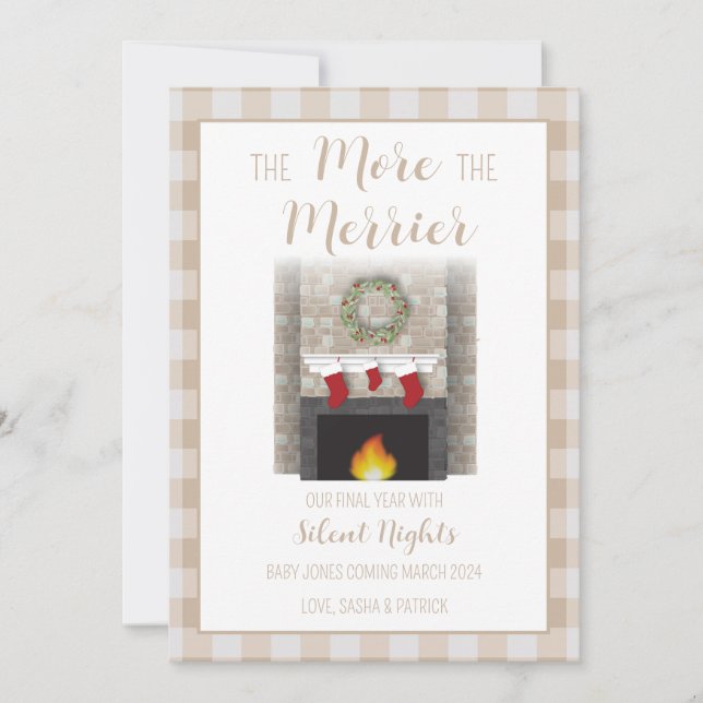 Gender Neutral Pregnancy Announcement Holiday Card (Front)