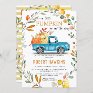 Gender Neutral Pumpkin Eucalyptus Baby Shower Invitation