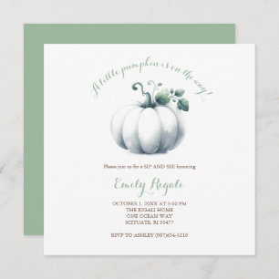 Gender Neutral Pumpkin Square Baby Shower Invites