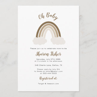 Gender Neutral Rainbow Baby Shower Invitation