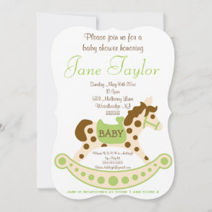 Gender Neutral Rocking Horse Baby Shower Invitation