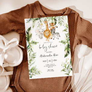Gender neutral Safari animals baby shower Invitation