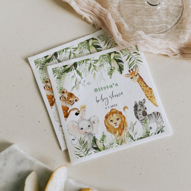 Gender neutral Safari animals baby shower napkins (Creator Uploaded)