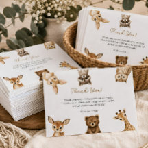 Gender Neutral Safari Baby Shower Thank You Card