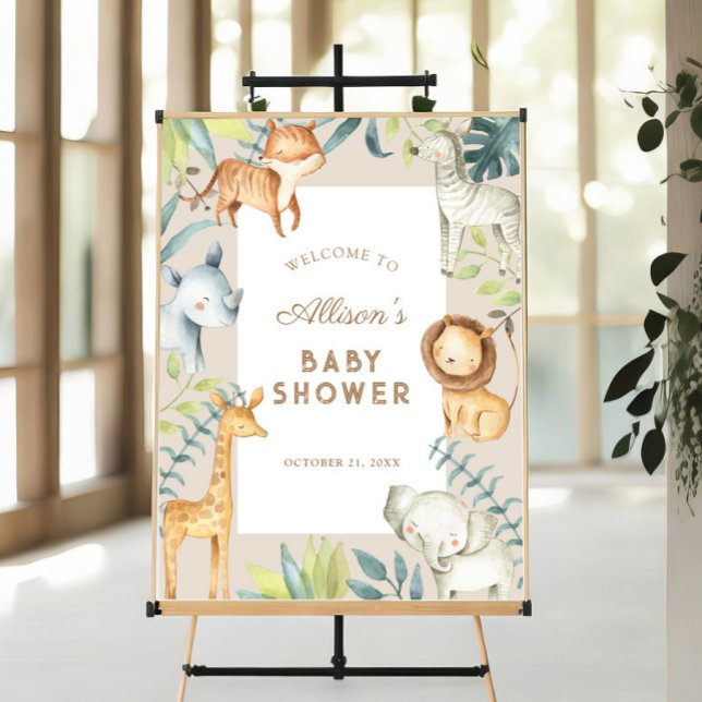 Gender neutral safari baby shower welcome sign (Creator Uploaded)