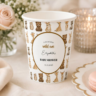 Gender Neutral Safari Wild One Baby Shower Paper Cups