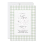 Gender Neutral Sage Green Gingham Baby Shower