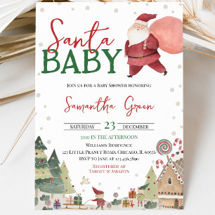 Gender Neutral Santa Baby Shower Invitation