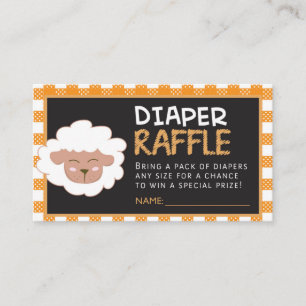 Gender Neutral Sheep Diaper Raffle Ticket Enclosure Card