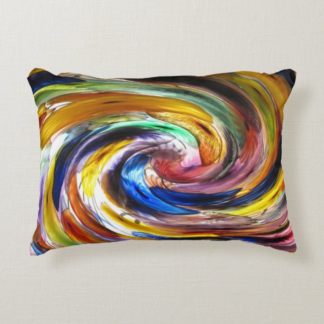 Gender Neutral Sprial Colour Swirled Colourful Decorative Cushion (Front)