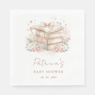 Gender Neutral Story book Baby Shower Book Request Napkin
