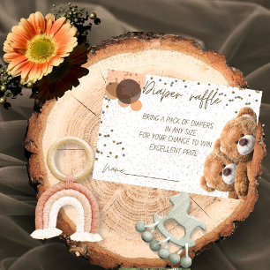 Gender Neutral Teddy Bear Baby Shower Enclosure Card