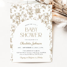 Gender Neutral Teddy Bear Toile de Jouy