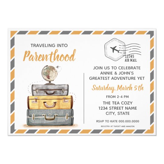 gender neutral travel baby shower invitation travel baby shower invitations