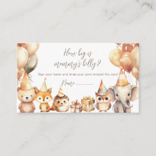 Gender neutral Watercolor how big is mummy's belly Enclosure Card