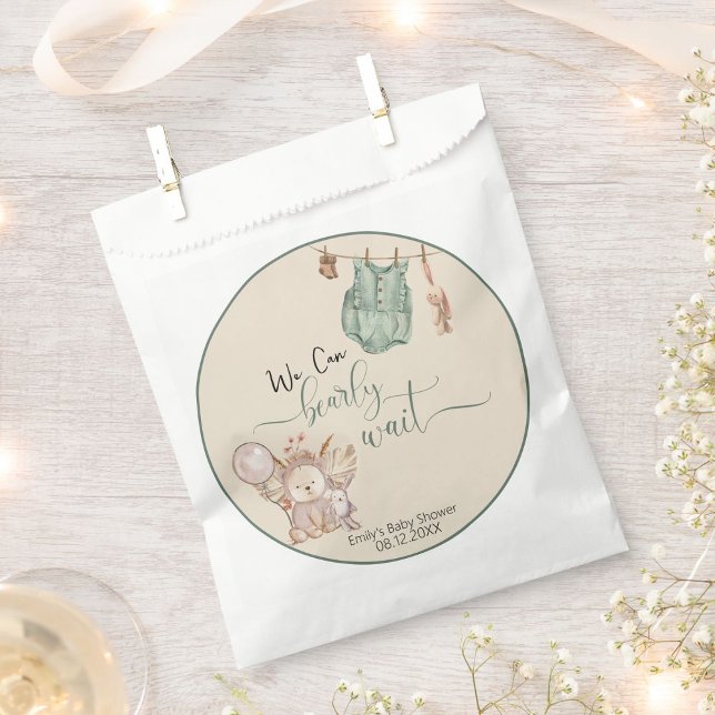 Gender Neutral We Can Bearly Wait Baby Shower Favour Bag (Creator Uploaded)