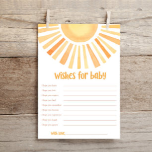 Gender Neutral Wishes for Baby boho sunshine sun Invitation