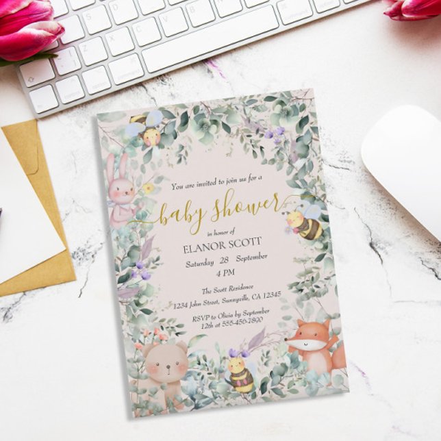 Gender Neutral Woodland Boho Baby Shower Invitation (Creator Uploaded)