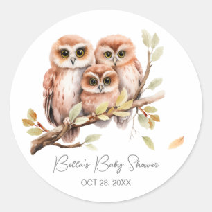 Gender Neutral Woodland Fawn Baby Shower Classic Round Sticker