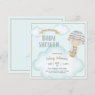 Gender Neutral Woodland Teddy Bear Fun Baby Shower Invitation